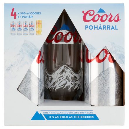 Coors Giftpack 4x0,5l 4,3% dob + 1 pohár DRS